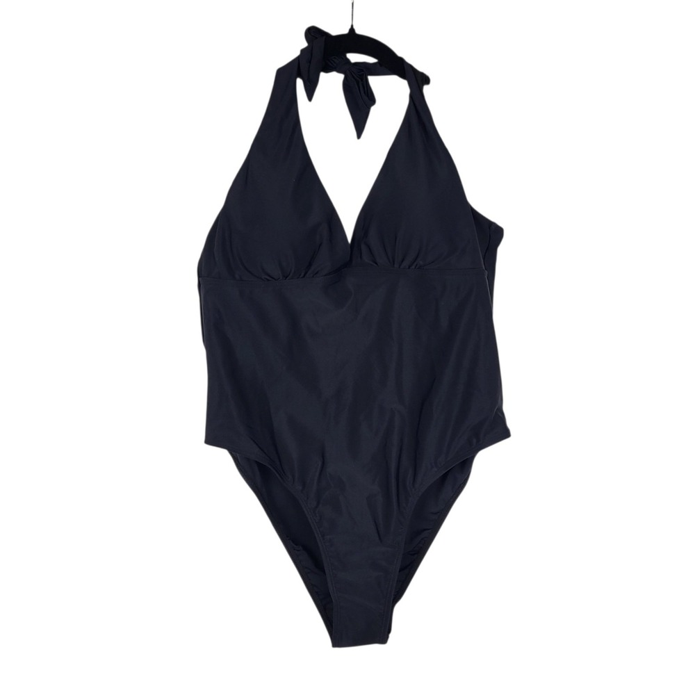 One Piece Halter Swimsuit Women's Black XL Beach Vacation NWT